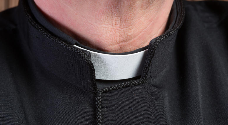 A priest's collar. A priest's collar.