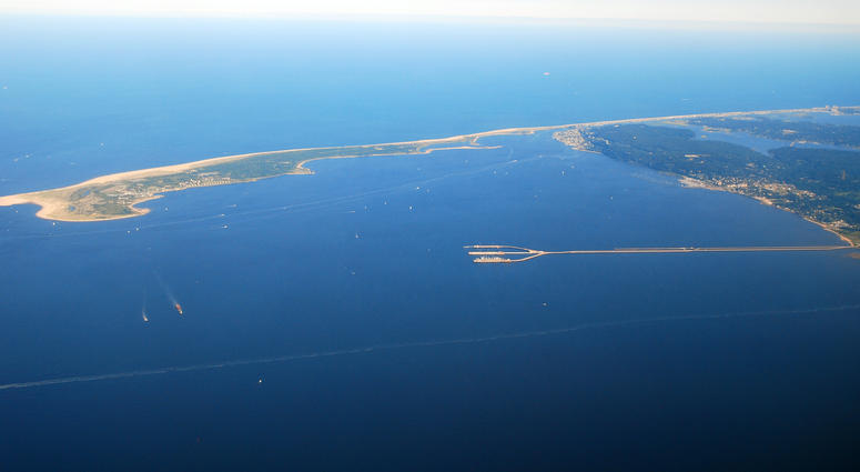 An Aerial View of Sandy Hook, Raritan Bay and the Naval Station Earle, New Jersey An Aerial View of Sandy Hook, Raritan Bay and the Naval Station Earle, New Jersey