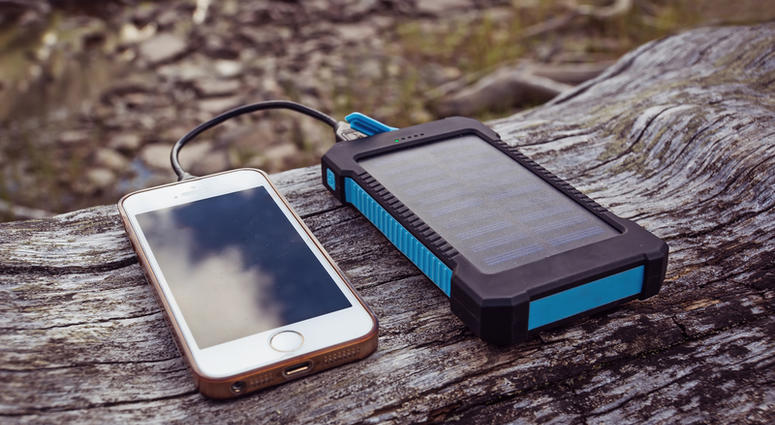 Phone charging on solar power