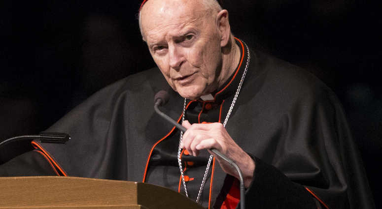 Cardinal Theodore Edgar McCarrick speaks during a memorial service in South Bend, Ind. Theodore McCarrick AP