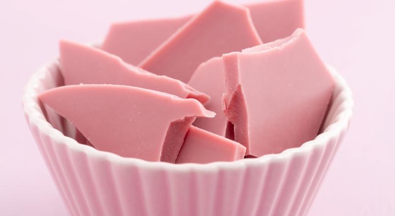 Chunks of pink chocolate