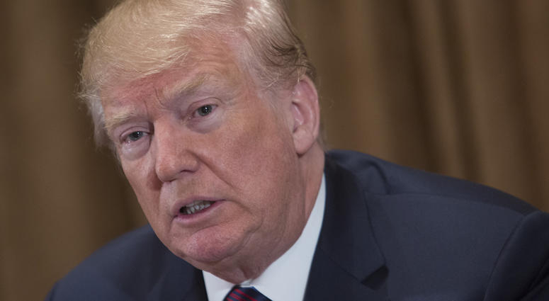 U.S. President Donald J. Trump participates in a meeting on trade with governors and members of Congress at the White House in Washington, DC on April 12, 2018. Donald Trump