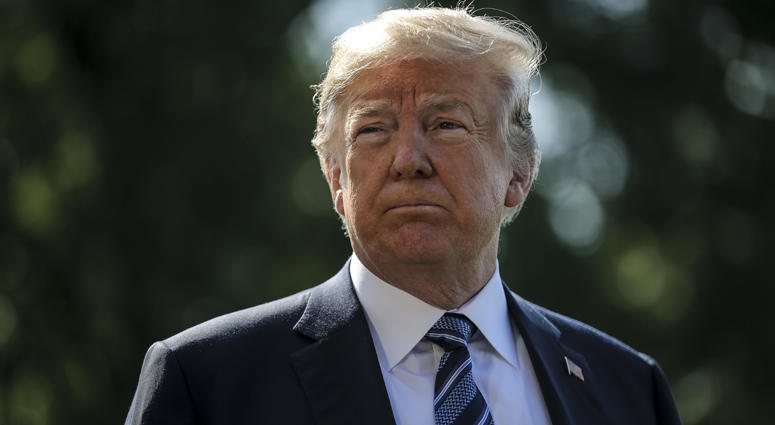 President Donald Trump leaves the White House on May 25, 2018 in Washington, DC., for a trip to Annapolis to address the U.S. Naval Academy graduation ceremonies. Donald Trump