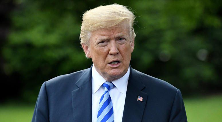 President Donald Trump speaks to the press after meeting with Kim Yong Chol President Trump