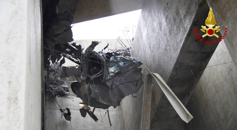 A major motorway bridge has collapsed near the Italian City of Genoa. Italy Bridge Collapse