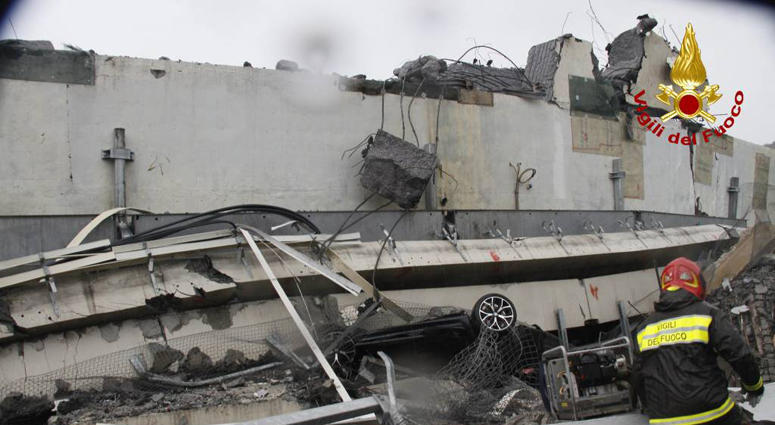A major motorway bridge has collapsed near the Italian City of Genoa. Italy Bridge Collapse