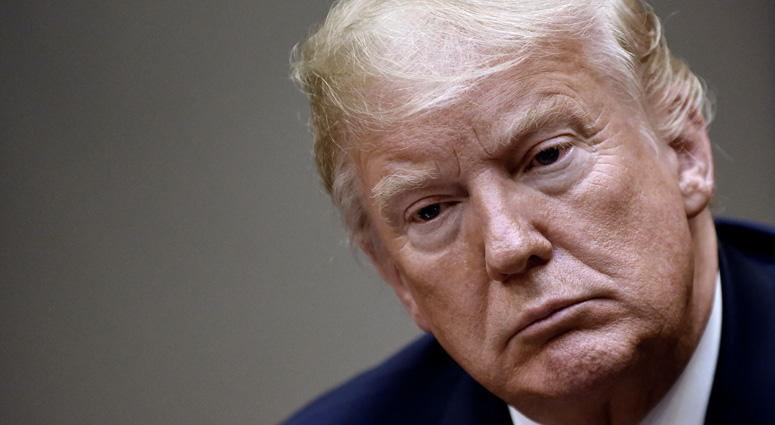 US President Donald Trump announces a grant for drug-free communities support program in the Roosevelt Room of the White House in Washington, DC on August 29, 2018.
