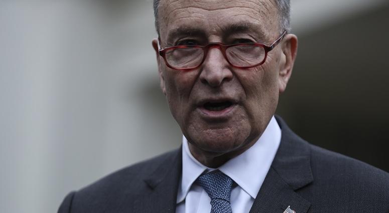 Sen. Chuck Schumer, D-N.Y., speaks to reporters on following a border security briefing with President Donald Trump and congressional leadership at the White House on January 2, 2018 in Washington, DC. Sen. Charles Schumer