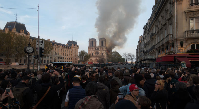 The Notre Dame Cathedral on fire in Paris Notre Dame on Fire