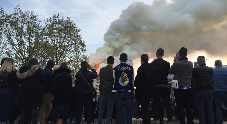 A fire erupted on the roof of Notre Dame Cathedral this evening Notre Dame on Fire