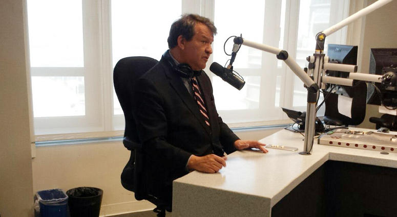 George Latimer in studio. George Latimer