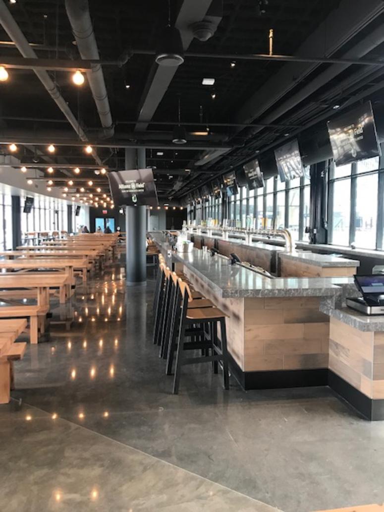 A look inside the Beer Hall on the north end of Allianz Field.