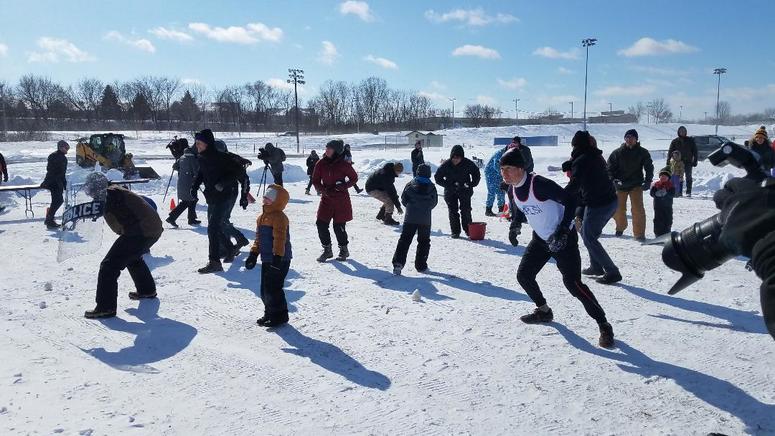 Minneapolis Mayor Jacob Frey and his snowball team Minneapolis team ready for snowball fight