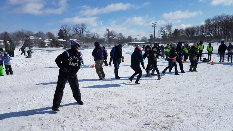Mayor Carter and St. Paul snowball team Carter and his snowball team