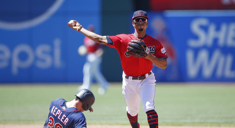 Turning two Double play at Cleveland