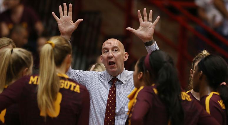 Gopher coach Hugh McCutcheon and the Gophers Hugh McCutcheon coaches the Gophers