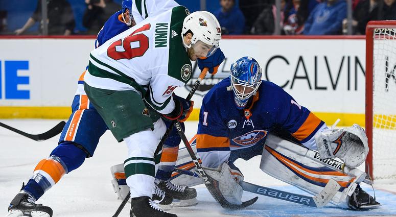Taking a shot is Luke Kunin of the Wild Luke Kunin takes a shot