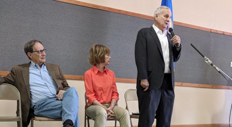 The governor in Slayton Dayton talks storm relief in southwestern Minnesota
