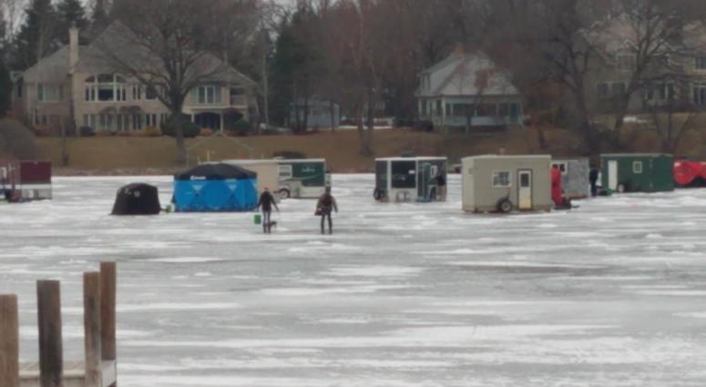 Ice fishing houses in the west metro ice houses on a west metro lake