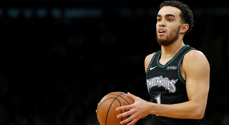 BOSTON, MASSACHUSETTS - JANUARY 02: Tyus Jones #1 of the Minnesota Timberwolves dribbles against the Boston Celtics at TD Garden on January 02, 2019 in Boston, Massachusetts.