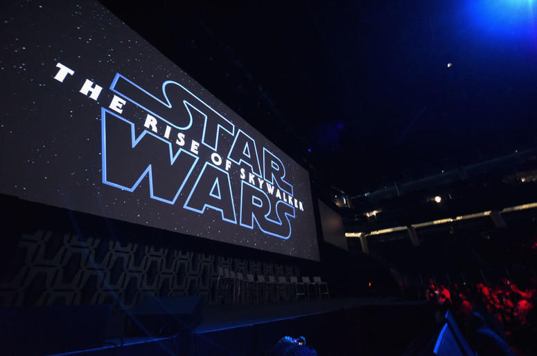 A view of the atmosphere at "The Rise of Skywalker" panel at the Star Wars Celebration at McCormick Place Convention Center on April 12, 2019 in Chicago, Illinois. A view of the atmosphere at "The Rise of Skywalker" panel at the Star Wars Celebration at McCormick Place Convention Center on April 12, 2019 in Chicago, Illinois.