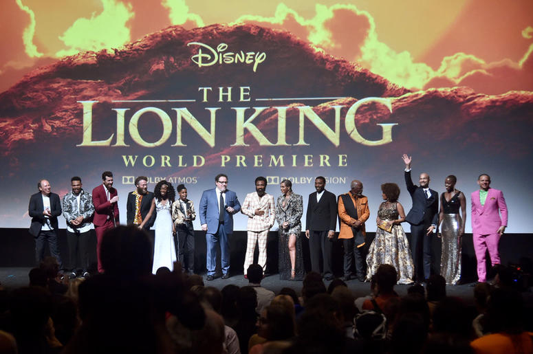 Hans Zimmer, Chance The Rapper, Billy Eichner, Seth Rogen, Shahadi Wright Joseph, JD McCrary, Director/Producer Jon Favreau, Donald Glover, Beyonce Knowles-Carter, Chiwetel Ejiofor, John Kani, Alfre Woodard, Keegan-Michael Key, Florence Kasumba, and Eric Hans Zimmer, Chance The Rapper, Billy Eichner, Seth Rogen, Shahadi Wright Joseph, JD McCrary, Director/Producer Jon Favreau, Donald Glover, Beyonce Knowles-Carter, Chiwetel Ejiofor, John Kani, Alfre Woodard, Keegan-Michael Key, Florence Kasumba, and Eric