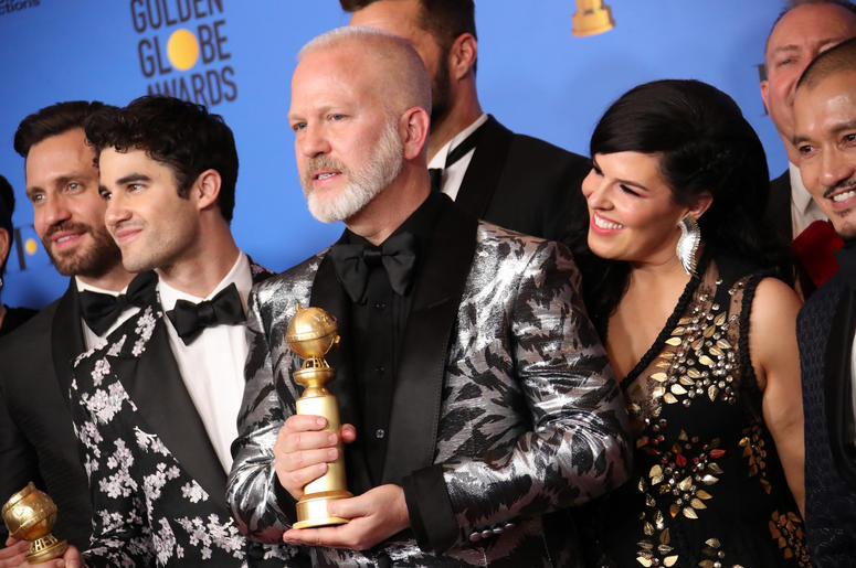he cast and crew of \"The Assassination of Gianni Versace: American Crime Story\" pose in the press room with the award for best television limited series or motion picture made for television at the 76th Golden Globe Awards at the Beverly Hilton. he cast and crew of \"The Assassination of Gianni Versace: American Crime Story\" pose in the press room with the award for best television limited series or motion picture made for television at the 76th Golden Globe Awards at the Beverly Hilton.