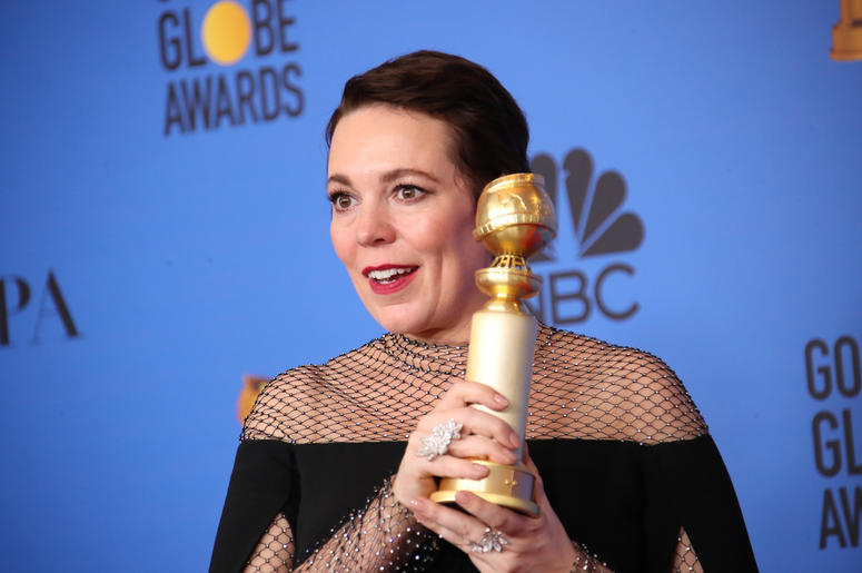 Olivia Colman poses in the press room with the award for best performance by an actress in a motion picture, musical or comedy for \"The Favourite\" at the 76th Golden Globe Awards at the Beverly Hilton. Olivia Colman poses in the press room with the award for best performance by an actress in a motion picture, musical or comedy for \"The Favourite\" at the 76th Golden Globe Awards at the Beverly Hilton.