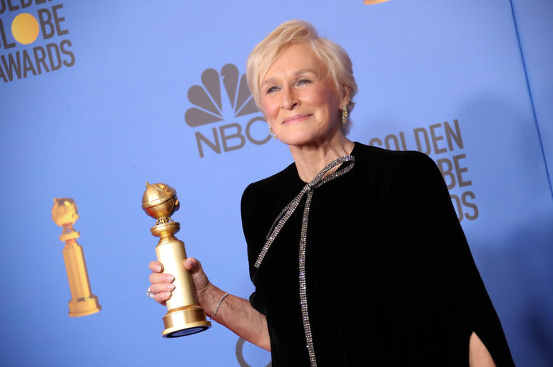 Glenn Close poses in the press room with the award for best performance by an actress in a motion picture, drama for \"The Wife\" at the 76th annual Golden Globe Awards at the 76th Golden Globe Awards at the Beverly Hilton. Glenn Close poses in the press room with the award for best performance by an actress in a motion picture, drama for \"The Wife\" at the 76th annual Golden Globe Awards at the 76th Golden Globe Awards at the Beverly Hilton.