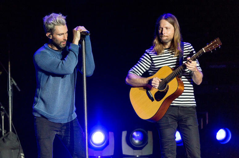 Adam Levine and James Valentine of Maroon 5 Adam Levine and James Valentine of Maroon 5