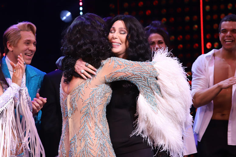 Cher appears on stage during the opening night curtain call for "The Cher Show" on Broadway at the Neil Simon Theatre in New York. Cher appears on stage during the opening night curtain call for "The Cher Show" on Broadway at the Neil Simon Theatre in New York.
