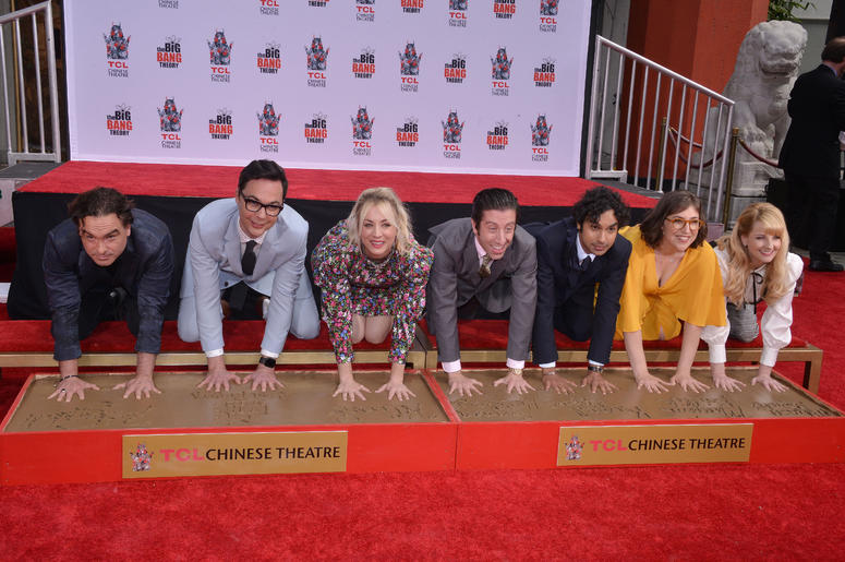 The Cast of "The Big Bang Theory" Johnny Galecki, Jim Parsons, Kaley Cuoco, Simon Helberg, Kunal Nayyar, Mayim Bialik and Melissa Rauch at their Handprints, Ceremony held at the TCL Chinese Theatre in Hollywood, CA on Wednesday, May 1, 2019. The Cast of "The Big Bang Theory" Johnny Galecki, Jim Parsons, Kaley Cuoco, Simon Helberg, Kunal Nayyar, Mayim Bialik and Melissa Rauch at their Handprints, Ceremony held at the TCL Chinese Theatre in Hollywood, CA on Wednesday, May 1, 2019.