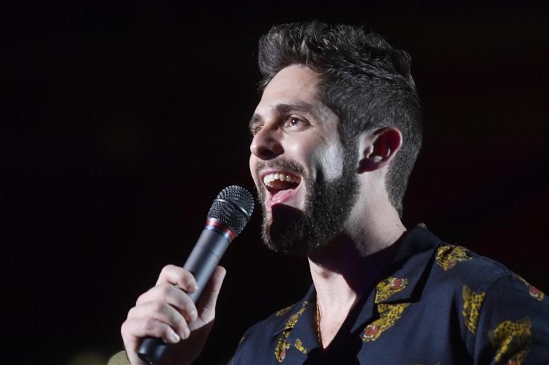 Show host Thomas Rhett talks to the crowd during the 2018 CMA Music Festival. Show host Thomas Rhett talks to the crowd during the 2018 CMA Music Festival.