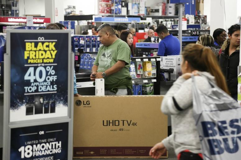 Shoppers at Best Buy on Black Friday