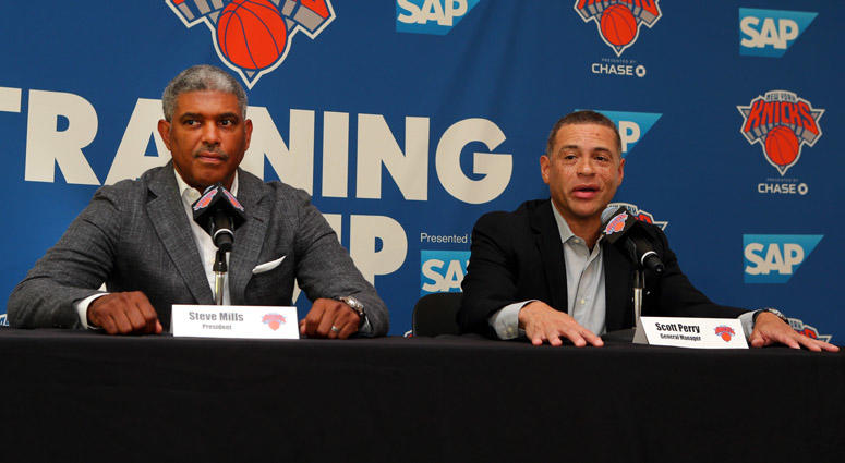 Knicks president Steve Mills (left) and general manager Scott Perry Knicks president Steve Mills (left) and general manager Scott Perry