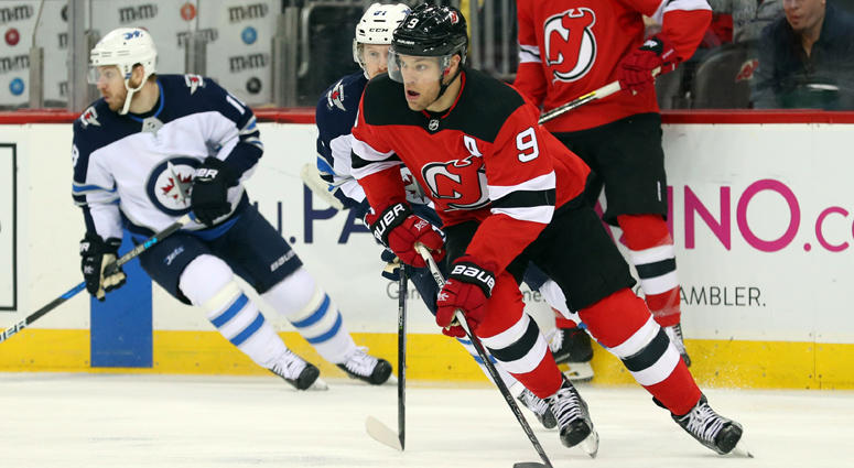 The Devils' Taylor Hall skates with the puck against the Winnipeg Jets on March 9, 2018, at the Prudential Center. The Devils' Taylor Hall skates with the puck against the Winnipeg Jets on March 9, 2018, at the Prudential Center.
