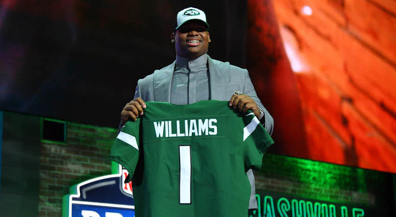 Quinnen Williams (Alabama) is selected as the number three overall pick to the New York Jets in the first round of the 2019 NFL Draft in Downtown Nashville. Quinnen Williams (Alabama) is selected as the number three overall pick to the New York Jets in the first round of the 2019 NFL Draft in Downtown Nashville.