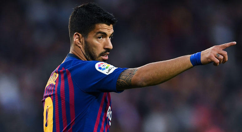 Luis Suarez with FC Barcelona Luis Suarez with FC Barcelona