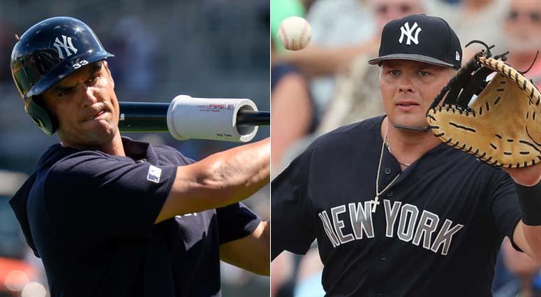Yankees first basemen Greg Bird (left) and Luke Voit Yankees first basemen Greg Bird (left) and Luke Voit