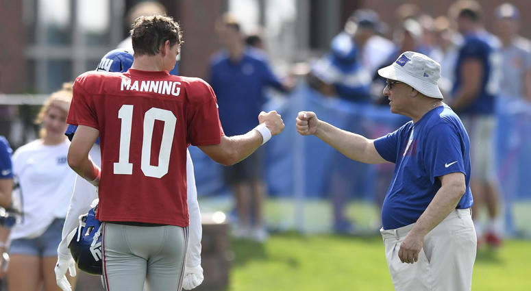 Giants quarterback Eli Manning and general manager Dave Gettleman Giants quarterback Eli Manning and general manager Dave Gettleman