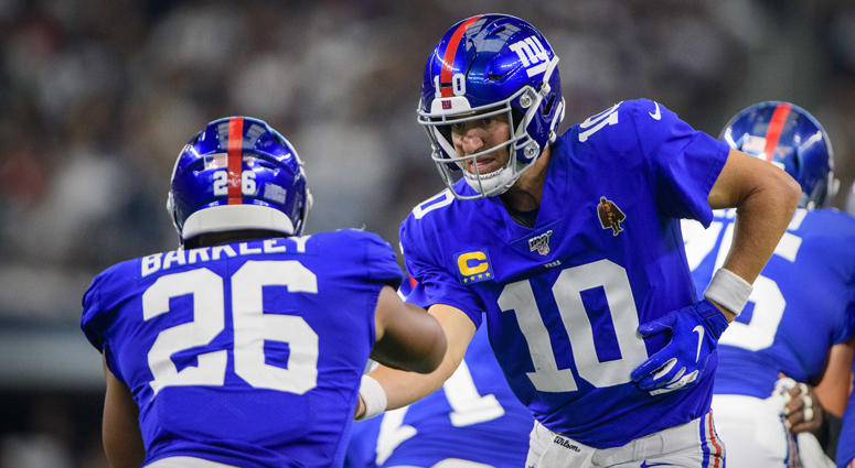 Eli Manning and Saquon Barkley Eli Manning and Saquon Barkley