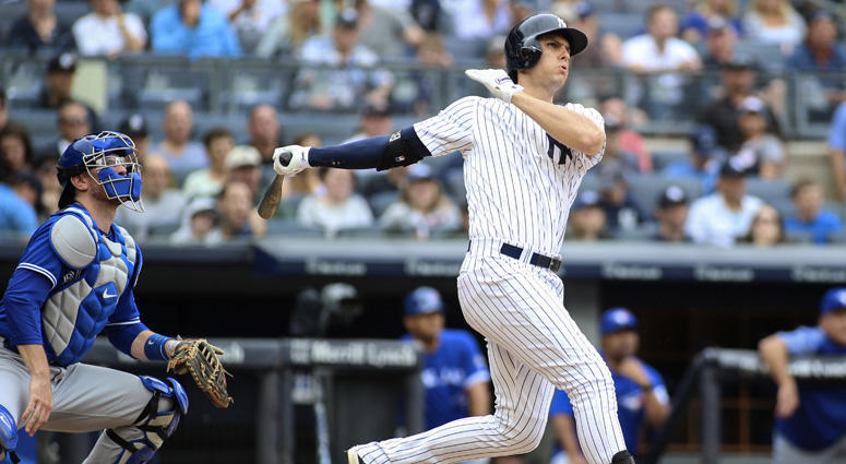 The Yankees' Greg Bird hits a grand slam against the Toronto Blue Jays on Aug. 19, 2018, at Yankee Stadium. The Yankees' Greg Bird hits a grand slam against the Toronto Blue Jays on Aug. 19, 2018, at Yankee Stadium.