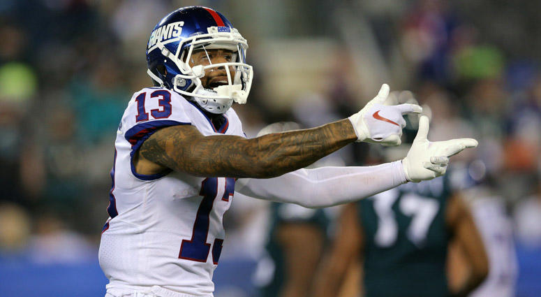 Giants wide receiver Odell Beckham Jr. reacts against the Philadelphia Eagles on Oct. 11, 2018, at MetLife Stadium. Giants wide receiver Odell Beckham Jr. reacts against the Philadelphia Eagles on Oct. 11, 2018, at MetLife Stadium.