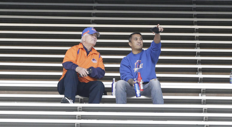 Dec 26, 2018; Dallas, TX, United States; Boise State Broncos fans in the stands after the game against the Boston College Eagles was cancelled in the 2018 SERVPRO First Responder Bowl at Cotton Bowl Stadium. Mandatory Credit: Tim Heitman-USA TODAY Sports Dec 26, 2018; Dallas, TX, United States; Boise State Broncos fans in the stands after the game against the Boston College Eagles was cancelled in the 2018 SERVPRO First Responder Bowl at Cotton Bowl Stadium. Mandatory Credit: Tim Heitman-USA TODAY Sports