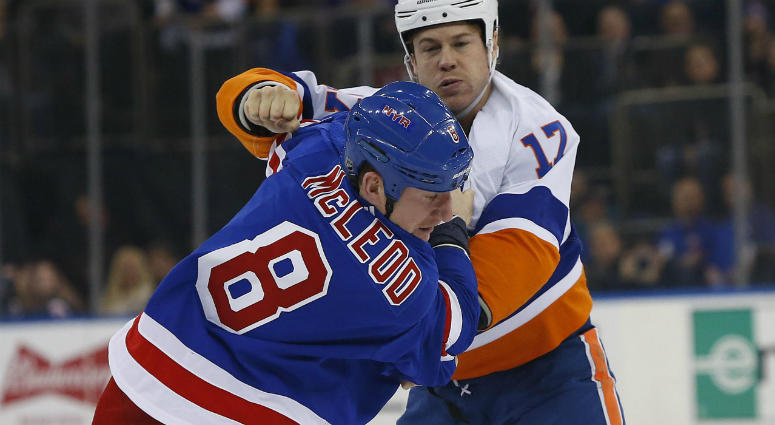 Cody McLeod fights Matt Martin Cody McLeod fights Matt Martin
