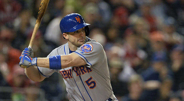 May 23, 2016; Washington, DC, USA; New York Mets third baseman David Wright (5) during his fifth inning at-bat against the Washington Nationals at Nationals Park. New York Mets defeated Washington Nationals 7-1: Tommy Gilligan-USA TODAY Sports May 23, 2016; Washington, DC, USA; New York Mets third baseman David Wright (5) during his fifth inning at-bat against the Washington Nationals at Nationals Park. New York Mets defeated Washington Nationals 7-1: Tommy Gilligan-USA TODAY Sports
