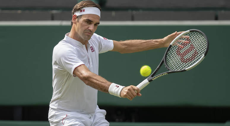 Roger Federer in action during his match against Lukas Lacko at Wimbledon on July 4, 2018, in London Roger Federer in action during his match against Lukas Lacko at Wimbledon on July 4, 2018, in London