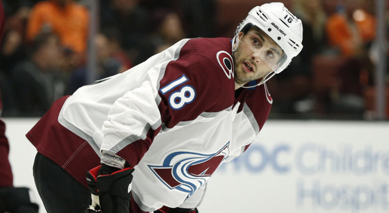 Derick Brassard #18 of the Colorado Avalanche looks on during the third period against the Anaheim Ducks at Honda Center on March 03, 2019 Derick Brassard #18 of the Colorado Avalanche looks on during the third period against the Anaheim Ducks at Honda Center