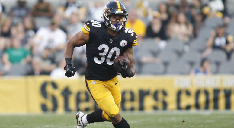 James Conner carries the ball against the Atlanta Falcons during the fourth quarter at Heinz Field. James Conner carries the ball against the Atlanta Falcons during the fourth quarter at Heinz Field.
