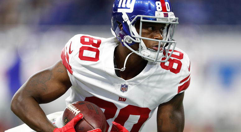 Aug 17, 2018; Detroit, MI, USA; New York Giants wide receiver Jawill Davis (80) warms up before the game against the Detroit Lions at Ford Field. Mandatory Credit: Raj Mehta-USA TODAY Sports Aug 17, 2018; Detroit, MI, USA; New York Giants wide receiver Jawill Davis (80) warms up before the game against the Detroit Lions at Ford Field. Mandatory Credit: Raj Mehta-USA TODAY Sports